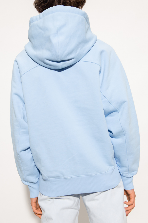 Light blue Hoodie with logo Ami Alexandre Mattiussi - Cotton